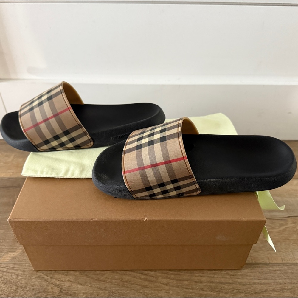 Burberry Women’s Furley Pool Slides in Iconic Plaid, Size EU40/10 - Picture 4 of 6